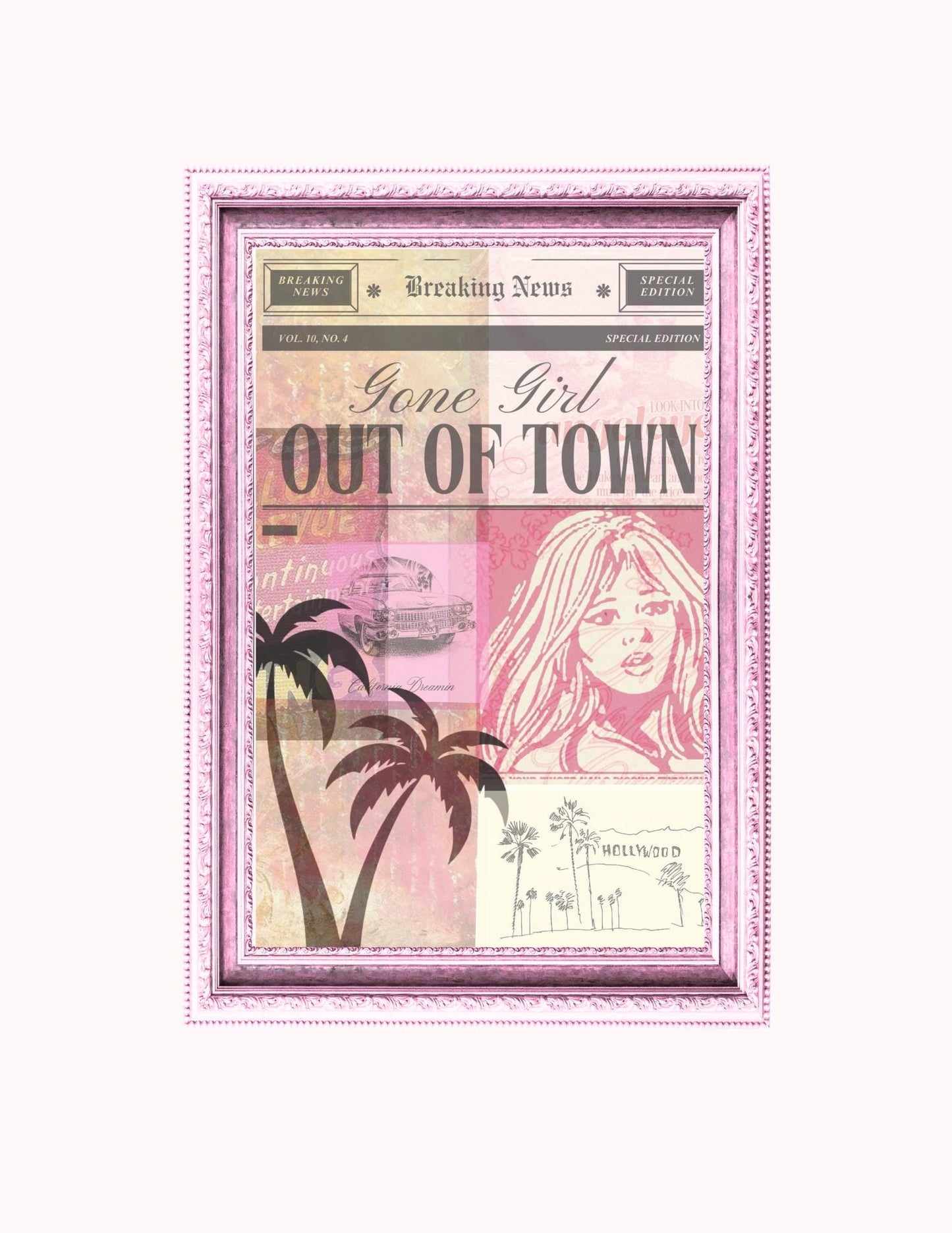 California Vintage Collage Digital Print
